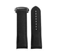 FLAGPVPAGT Curved End 20m 22mm Nylon Rubber Watchband Fit For Watch Silicone Men Accessories(Black Black,21mm)