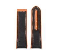 FLAGPVPAGT Curved End 20m 22mm Nylon Rubber Watchband Fit For Watch Silicone Men Accessories(Black Orange noclasp,21mm)