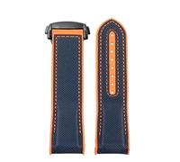 FLAGPVPAGT Curved End 20m 22mm Nylon Rubber Watchband Fit For Watch Silicone Men Accessories(Blue Orange Black,22mm)