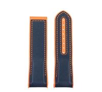 FLAGPVPAGT Curved End 20m 22mm Nylon Rubber Watchband Fit For Watch Silicone Men Accessories(Blue Orange noclasp,20mm)
