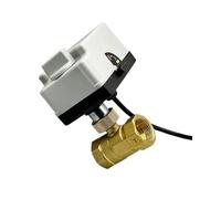 FLAGPVPAGT DN15 DN20 DN25 Motorized Ball Valve 220V 12V 24V 3-Wire 2 Point Control Brass Electric with Manual Switch(1/2",220VAC)