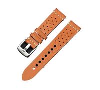 FLAGPVPAGT Fashion Quick Release Watch Bands Top Grain Band Strap 20mm 22mm Handmade Vintage Watchbands(Light Brown Silver,22mm)