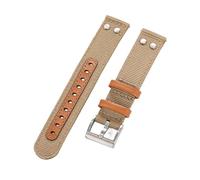 FLAGPVPAGT Fast Release Universal Watch Band Vintage Nylon Leather Strap 20MM 22MM 24MM Wristband Replacement Wrist(D5.Khaki,22mm)