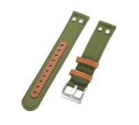 FLAGPVPAGT Fast Release Universal Watch Band Vintage Nylon Leather Strap 20MM 22MM 24MM Wristband Replacement Wrist(D2.Army green,22mm)
