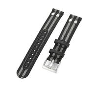 FLAGPVPAGT Fast Release Universal Watch Band Vintage Nylon Leather Strap 20MM 22MM 24MM Wristband Replacement Wrist(D3.Black gray,24mm)