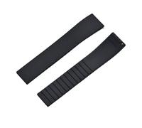 FLAGPVPAGT Fluororubber Watch Strap 18mm 19mm 20mm 22mm Butterfly Buckle Bands Fit For Cut To Size(Black,18MM_GOLD BUCKLE)