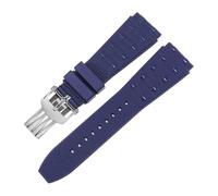 FLAGPVPAGT Fluororubber Watch With Substitute Fit For Super Mechanical Chronograph B01/Super Ocean Series Convex Interface 22/24mm(Blue Silver Z,22mm)