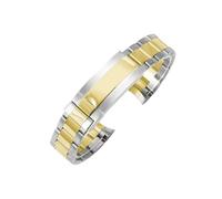 FLAGPVPAGT Men's Rust Prevention Waterproof Stainless Steel Watch Strap Fit For 20mm Watchband(Steel Gold (LG)-Z9,21mm-No Log)