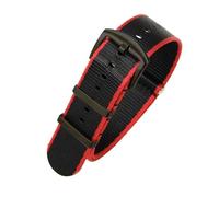 FLAGPVPAGT Nylon Canvas Watch Strap Comfortable Waterproof Sweat-Proof Watchband 22mm((2) red blue-Black,22mm)