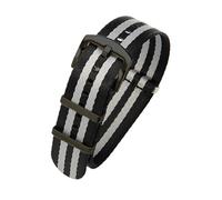 FLAGPVPAGT Nylon Canvas Watch Strap Comfortable Waterproof Sweat-Proof Watchband 22mm(Black gray-Black,20mm)