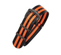 FLAGPVPAGT Nylon Canvas Watch Strap Comfortable Waterproof Sweat-Proof Watchband 22mm(Black Orange-Black,20mm)