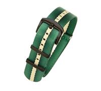FLAGPVPAGT Nylon Canvas Watch Strap Comfortable Waterproof Sweat-Proof Watchband 22mm(Green Khaki-Black,20mm)