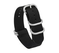 FLAGPVPAGT Nylon Straps 18mm 20mm 22mm Ribbed Braid Fabric Soft Comfortable Watchband Replacement Men's Sport(E1.Black,20mm)
