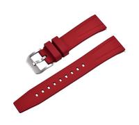 FLAGPVPAGT Rubber Watch Strap 20mm 22mm Band Fluororubber Straps Fit For Traditional Diving Accessories(FKM-Red,22mm)