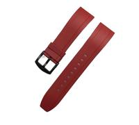 FLAGPVPAGT Rubber Watch Straps 20mm 22mm 24mm Waterproof Diving Men Watches Accessories(Red black,20mm)