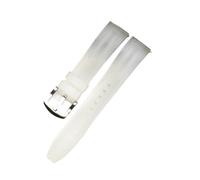 FLAGPVPAGT Rubber Watch Straps 20mm 22mm 24mm Waterproof Diving Men Watches Accessories(White silver,22mm)
