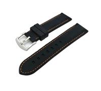 FLAGPVPAGT Silicone Strap 18mm 20mm 22mm 24mm 26mm Universal Sport Watch Band Replacement Accessories Wrist Fit For Men Women Bracelet(Black orange,26mm)