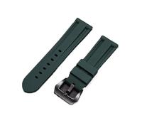 FLAGPVPAGT Silicone strap 22mm 24mm 26mm stainless steel buckle waterproof rubber replacement(Blue-Black,22mm)
