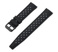 FLAGPVPAGT Silicone Strap Quick Release 18mm 20mm 22mm Rubber Smart Watch(Black Black,20mm)