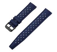 FLAGPVPAGT Silicone Strap Quick Release 18mm 20mm 22mm Rubber Smart Watch(Blue Black,22mm)