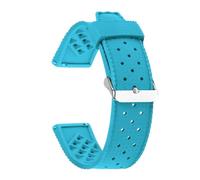 FLAGPVPAGT Silicone Watch Strap 20mm 22mm Fit For Quick Release Diving Waterproof Rubber Bracelet(LightBlue-Silver,22mm)