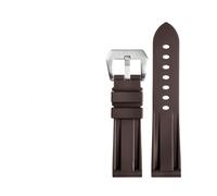 FLAGPVPAGT Soft Silicone Rubber Watch Band Fit For 441 359 Series 22MM 24MM 26MM Men Strap Accessories(Brown silver-B,20mm)