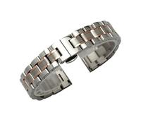 FLAGPVPAGT Stainless Steel Watch Bands 12mm 14mm 15mm 16mm 17mm 18mm 20mm 21mm 22mm 23mm Rose Strap(Silver rose gold,22mm)