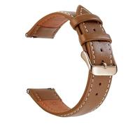 FLAGPVPAGT Top Grain Watch Band, Quick Release 18mm/20mm/22mm(Brown W Rose Gold)