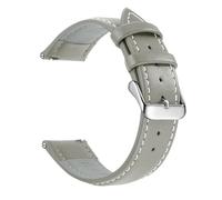 FLAGPVPAGT Top Grain Watch Band, Quick Release 18mm/20mm/22mm(Gray White Silver)