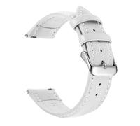 FLAGPVPAGT Top Grain Watch Band, Quick Release 18mm/20mm/22mm(White Silver)