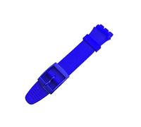 FLAGPVPAGT Ultra-thin Watch Band Fit For Skin Strap Replacement Pin Buckle 16mm Silicone Rubber Wristband Red Navy Black White Watchband(Blue)