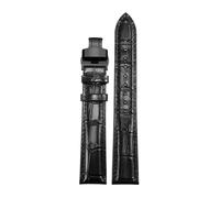 FLAGPVPAGT Universal Extended Watch Strap 12/14/16/18/19/20/21/22/23mm Flat Straight Interface(Black black A,22mm)