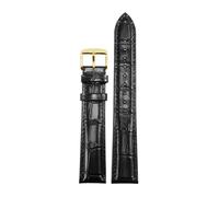FLAGPVPAGT Universal Extended Watch Strap 12/14/16/18/19/20/21/22/23mm Flat Straight Interface(Black Gold B,22mm)