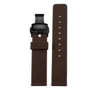 FLAGPVPAGT Universal Interface Rubber Watch Strap 18/19/20/21/22/23/24mm Waterproof Silicone Watchband(Brown black A,24mm)