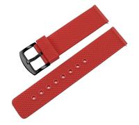 FLAGPVPAGT Universal Interface Rubber Watch Strap 18/19/20/21/22/23/24mm Waterproof Silicone Watchband(Red black B,21mm)
