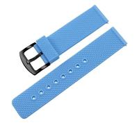 FLAGPVPAGT Universal Interface Rubber Watch Strap 18/19/20/21/22/23/24mm Waterproof Silicone Watchband(Baby blue black B,20mm)