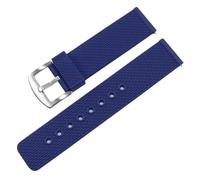 FLAGPVPAGT Universal Interface Rubber Watch Strap 18/19/20/21/22/23/24mm Waterproof Silicone Watchband(Blue Silver B,24mm)