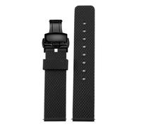 FLAGPVPAGT Universal Interface Rubber Watch Strap 18/19/20/21/22/23/24mm Waterproof Silicone Watchband(Black black A,23mm)