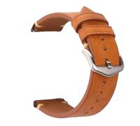 FLAGPVPAGT Vintage Leather Watch Band 18mm 20mm 21mm 22mm 23mm 24mm Strap Quick Release Wrist Fit For Men Women Bracelet Accessories(Orange brown-silver,24mm)