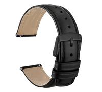 FLAGPVPAGT Watch Band, Stainless Steel Buckle, Strap Width 18mm 20mm 22mm(Black-Black,18mm)