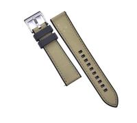 FLAGPVPAGT Watch Strap 20mm 22mm Fluoro Rubber Canvas Nylon Watchbands Fit For Each Brand Diving Watches(Black-Khaki 1,20mm)