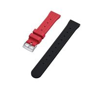 FLAGPVPAGT Watch Strap 20mm 22mm Fluororubber Bands Smart Fit For Men's Traditional Diving(Black Red,22mm)