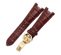 FLAGPVPAGT Watch Strap Fit For 5711 5712G Waterproof Concave Folding Clasp Watchband 25mm Wristband(Brown gold)