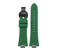 FLAGPVPAGT Watch Strap Replacement Fit For Super Player Series T137.407/410 Convex Interface Rubber Watchband 24mm(Green black A)