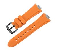 FLAGPVPAGT Watch Strap Replacement Fit For Super Player Series T137.407/410 Convex Interface Rubber Watchband 24mm(Orange black B)