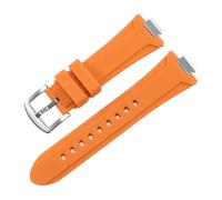 FLAGPVPAGT Watch Strap Replacement Fit For Super Player Series T137.407/410 Convex Interface Rubber Watchband 24mm(Orange silver B)