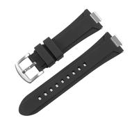 FLAGPVPAGT Watch Strap Replacement Fit For Super Player Series T137.407/410 Convex Interface Rubber Watchband 24mm(Black Silver B)