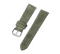 FLAGPVPAGT Watchband 18mm 19mm 20mm 22mm 24mm Fit For Watch Gt2/3/4 Vintage Handmade Stitching Bracelet(Green,24MM_BLACK BUCKLE)