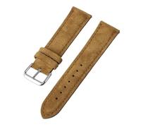 FLAGPVPAGT Watchband 18mm 19mm 20mm 22mm 24mm Fit For Watch Gt2/3/4 Vintage Handmade Stitching Bracelet(Yellow Brown,22MM_GOLD BUCKLE)