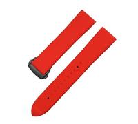 FLAGPVPAGT Watchband Fit For 19mm 20mm 21 22mm Rubber Silicone Soft Waterproof And Sweat Proof Watch Strap(Red black,20mm)